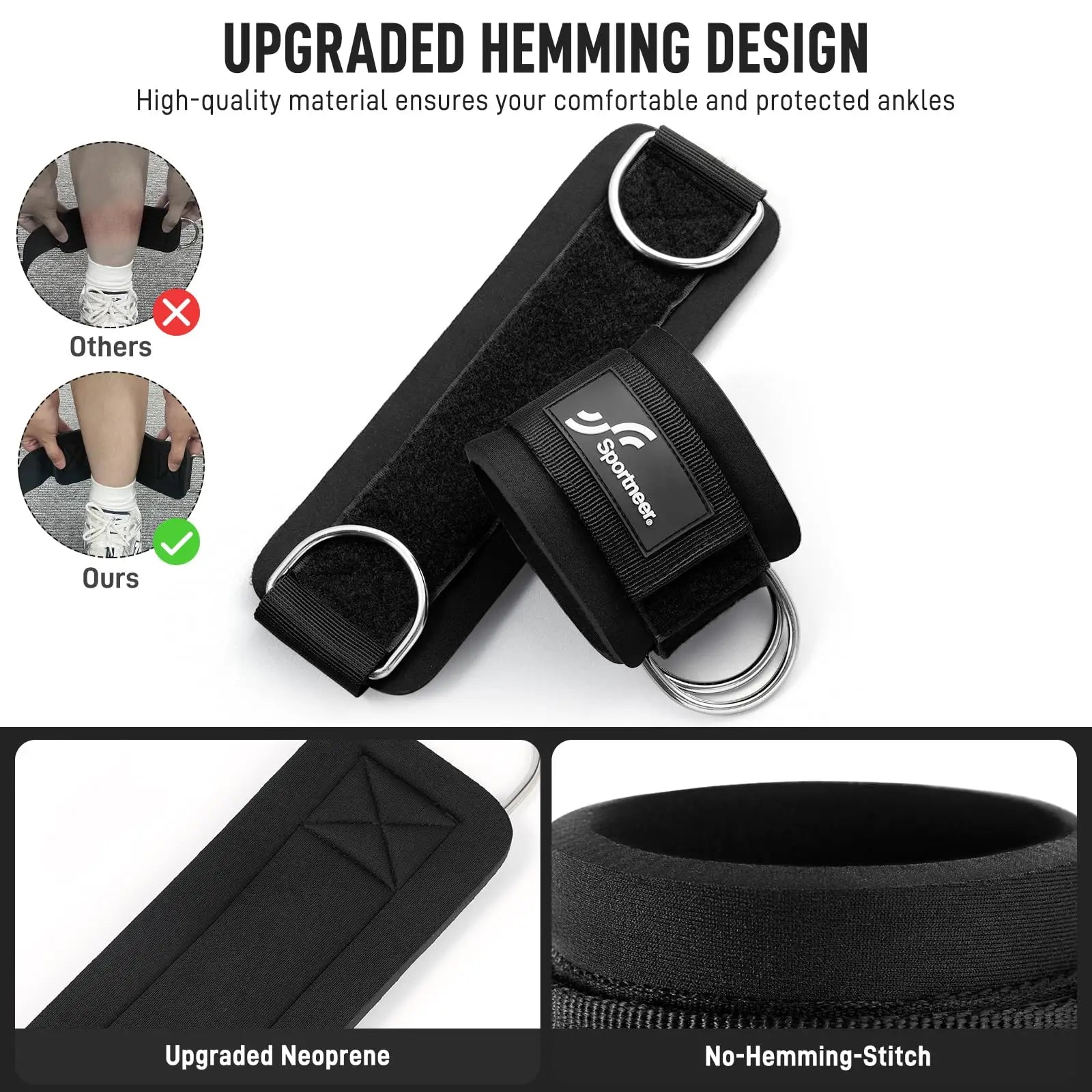 Premium Adjustable Ankle Straps for Cable Machine Leg Extensions and Glute Workouts - Ideal for Home and Gym Use
