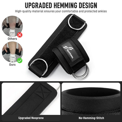 Premium Adjustable Ankle Straps for Cable Machine Leg Extensions and Glute Workouts - Ideal for Home and Gym Use