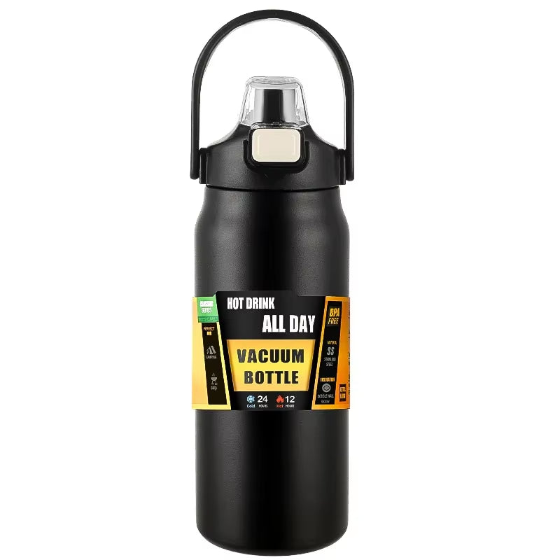 Outdoor Adventure Ready: 304 Stainless Steel Insulated Thermal Mug with Straw - Keep Drinks Hot or Cold for Hours!