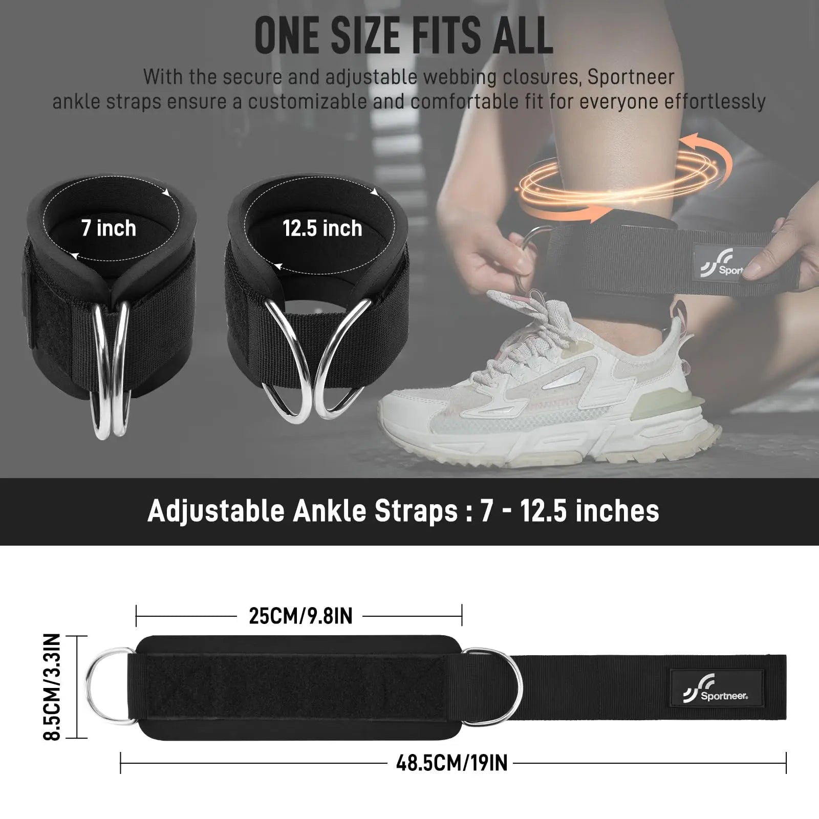 Premium Adjustable Ankle Straps for Cable Machine Leg Extensions and Glute Workouts - Ideal for Home and Gym Use