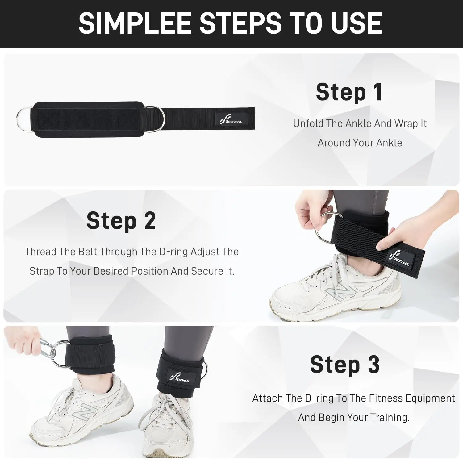 Premium Adjustable Ankle Straps for Cable Machine Leg Extensions and Glute Workouts - Ideal for Home and Gym Use