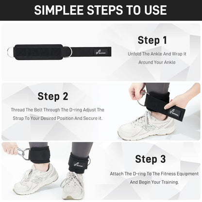 Premium Adjustable Ankle Straps for Cable Machine Leg Extensions and Glute Workouts - Ideal for Home and Gym Use