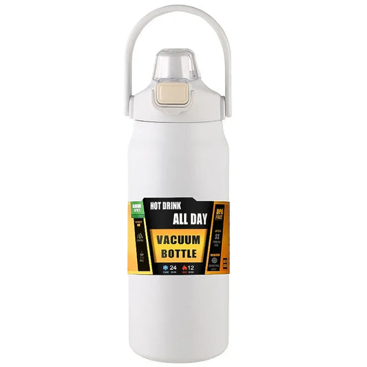 Outdoor Adventure Ready: 304 Stainless Steel Insulated Thermal Mug with Straw - Keep Drinks Hot or Cold for Hours!