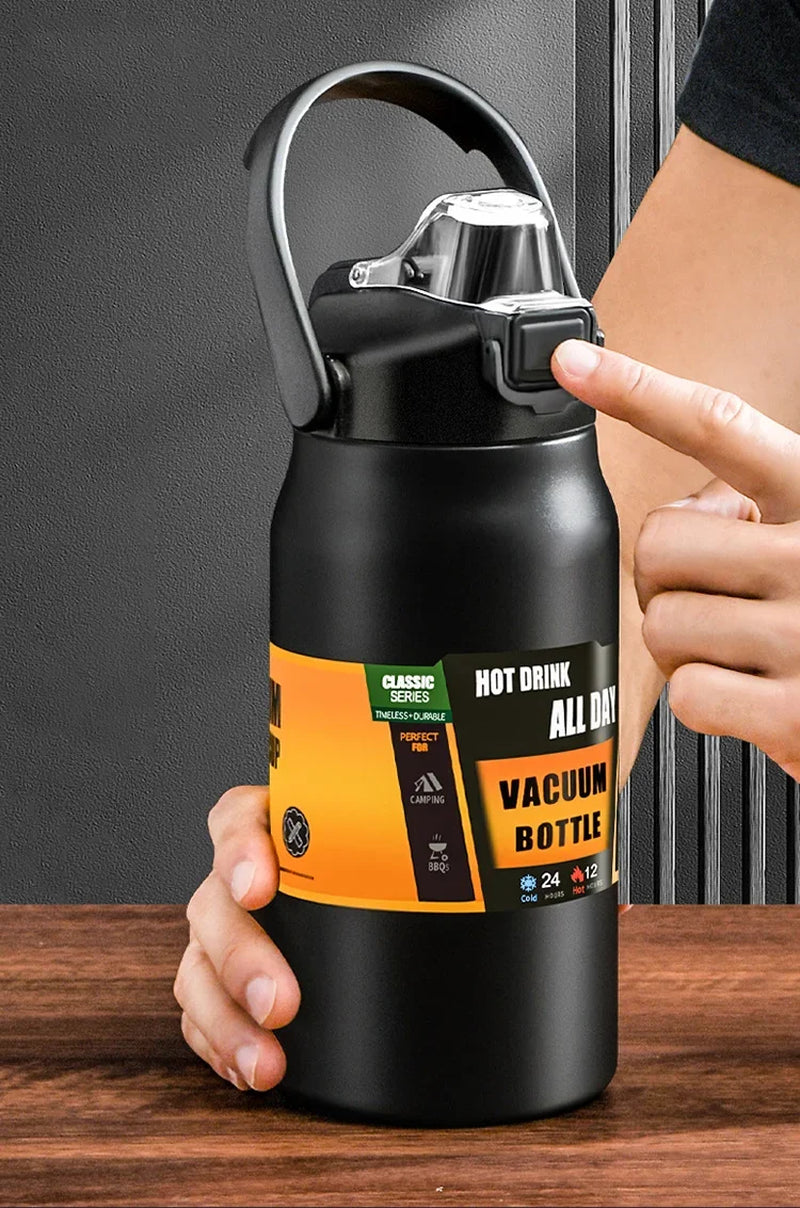 Outdoor Adventure Ready: 304 Stainless Steel Insulated Thermal Mug with Straw - Keep Drinks Hot or Cold for Hours!