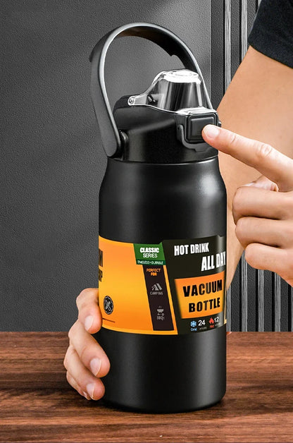 Outdoor Adventure Ready: 304 Stainless Steel Insulated Thermal Mug with Straw - Keep Drinks Hot or Cold for Hours!