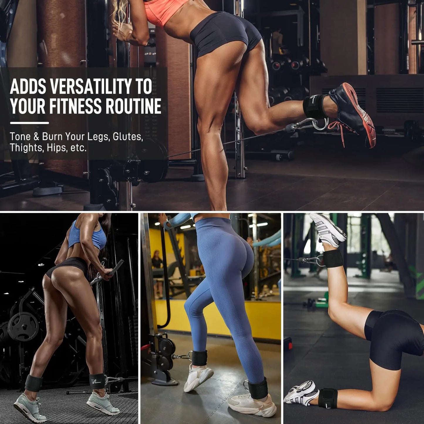 Premium Adjustable Ankle Straps for Cable Machine Leg Extensions and Glute Workouts - Ideal for Home and Gym Use