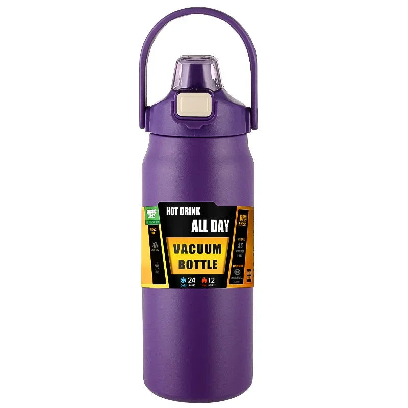 Outdoor Adventure Ready: 304 Stainless Steel Insulated Thermal Mug with Straw - Keep Drinks Hot or Cold for Hours!